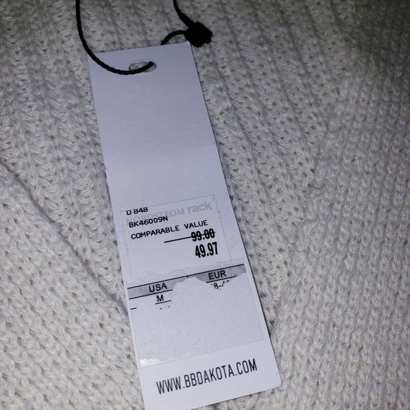 NEW BB Dakota Steve Madden Womens Off White Cream Button Cardigan Sweater Size M - Picture 5 of 9